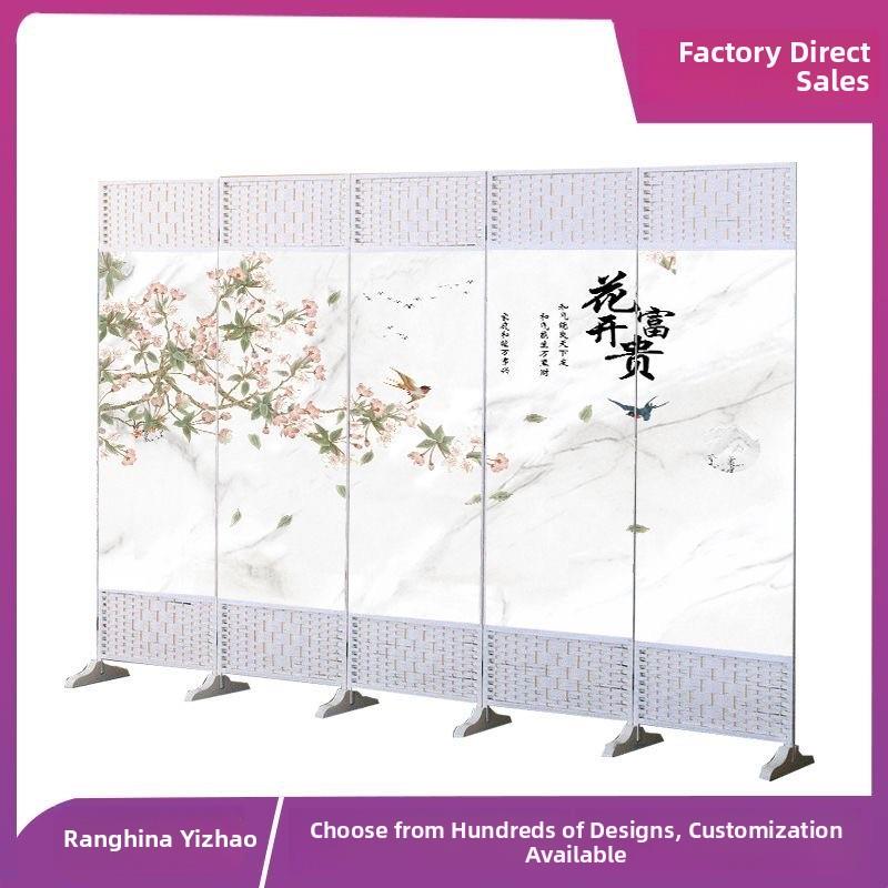 白框中式屏风隔断折叠客厅卧室遮挡简约现代移动养生饭店餐饮隔断