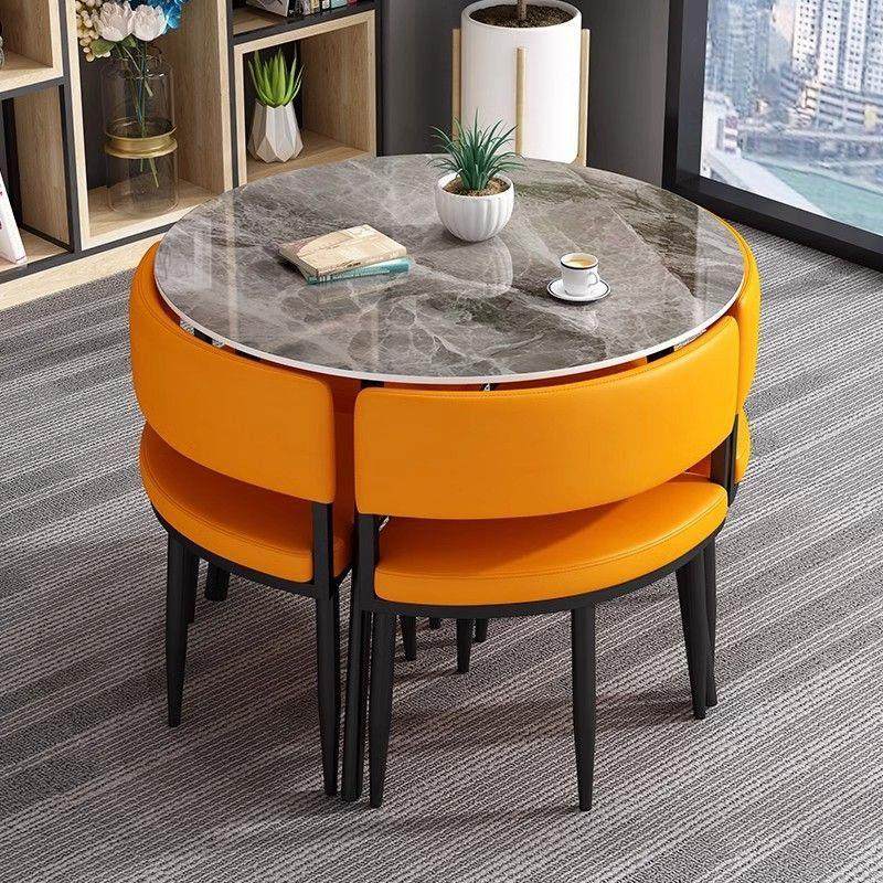 岩板接待洽谈桌椅组合方形家用小户型饭桌现代简约休闲阳台小圆桌,住宅家具,岩板餐桌,淘宝优惠券,粉丝福利购,淘宝优惠卷