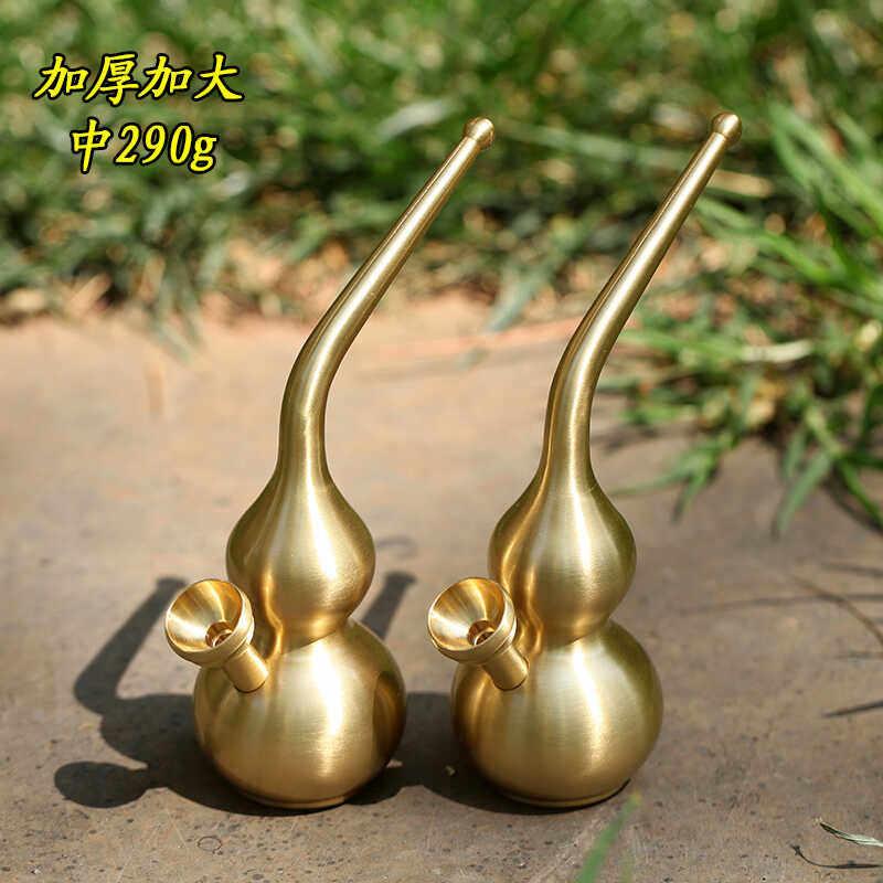 水烟壶黄铜纯铜葫芦旱烟锅烟斗加厚4用可循环过滤芯水烟筒烟具