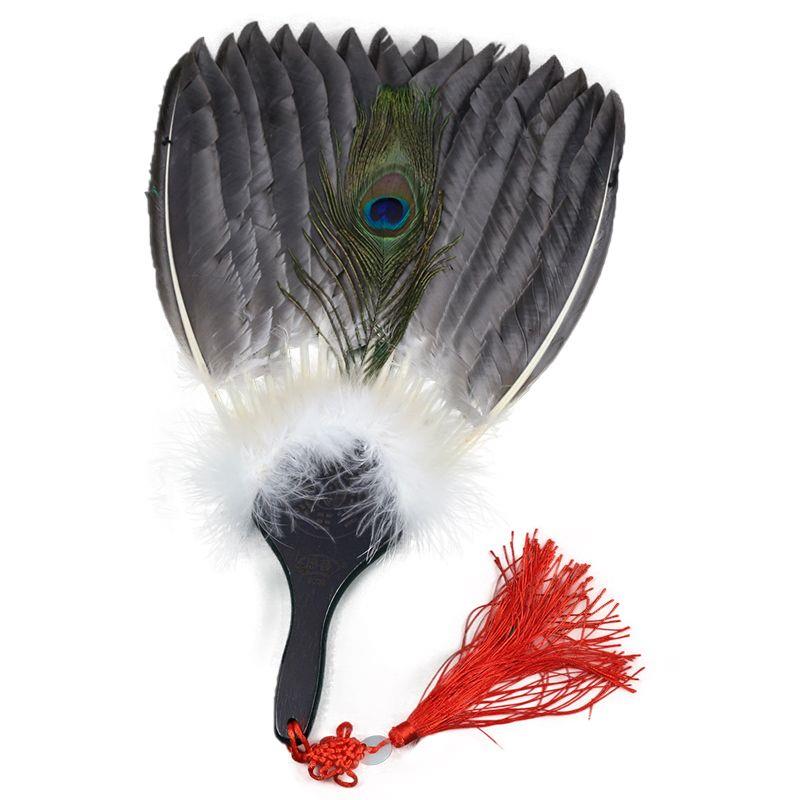 中式鹅毛扇子孔明扇大号羽毛扇鹰毛扇手工艺礼品扇覆古风诸葛亮