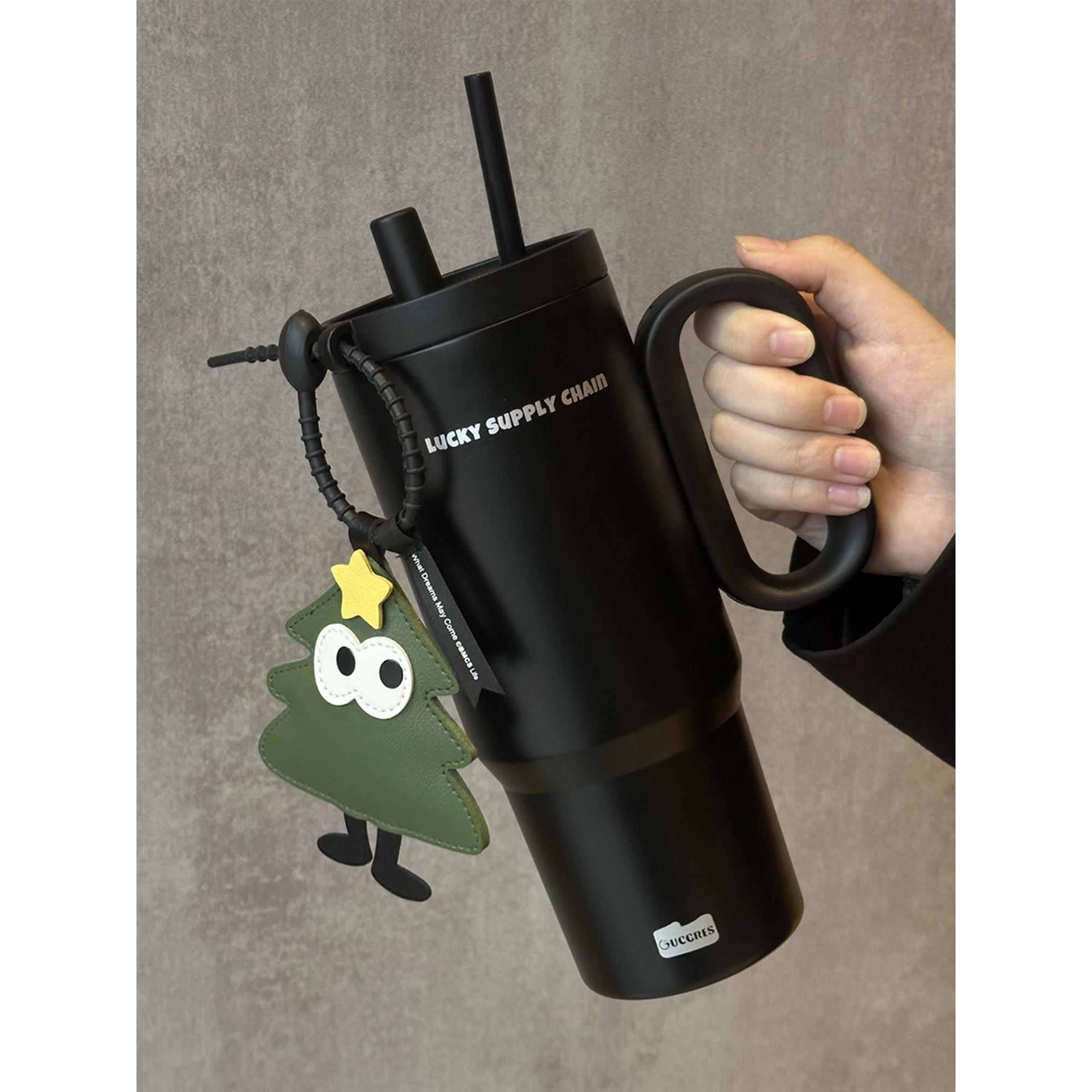 日本代购高颜值保温杯女家用咖啡杯外带车载杯子不锈钢冰霸水杯男