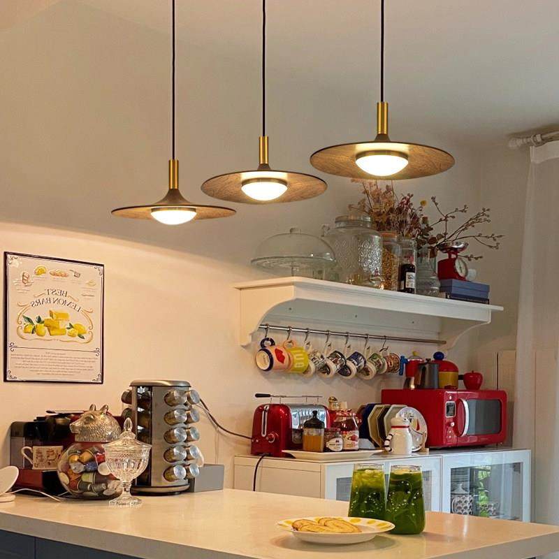 复古吊灯餐厅灯实木中古艺术设计师原木风民宿飞碟吧台餐桌灯casa,家装灯饰光源,餐厅吊灯,淘宝优惠券,粉丝福利购,淘宝优惠卷