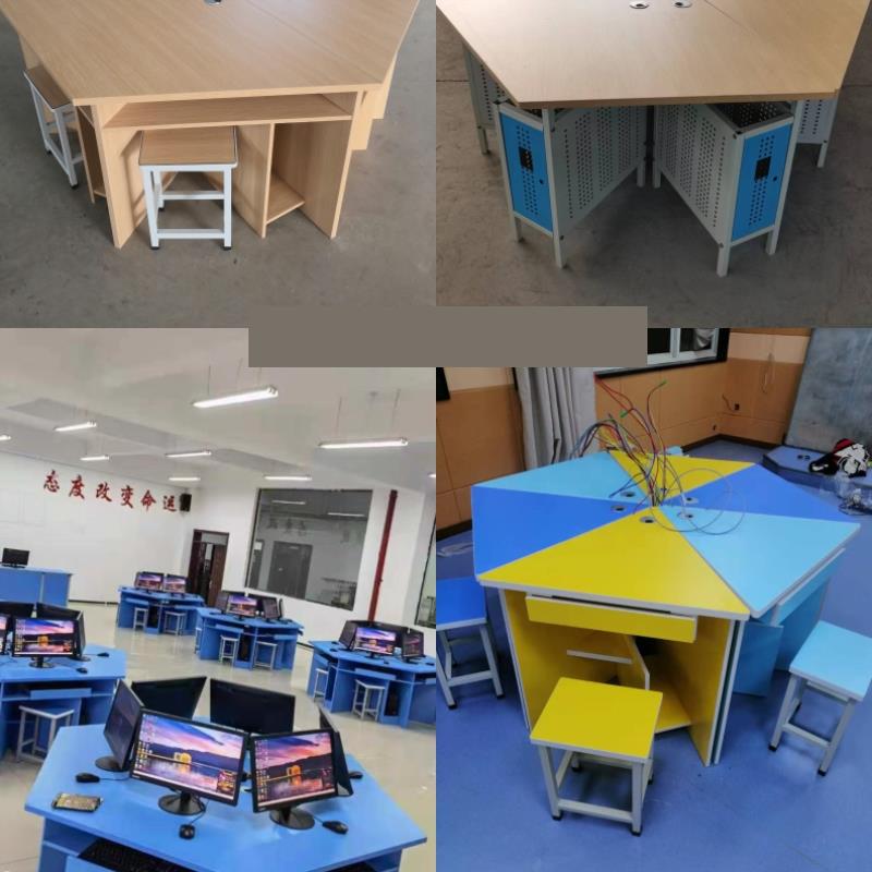 学校学生铝架实验六角桌科学六边桌电脑桌功能室桌子物理化学实验