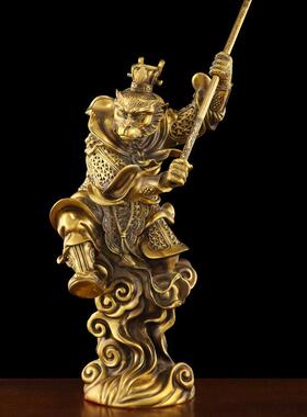 孙悟空摆件纯黄铜齐天大圣斗战胜佛家居饰品摆饰美猴王铜猴子摆件