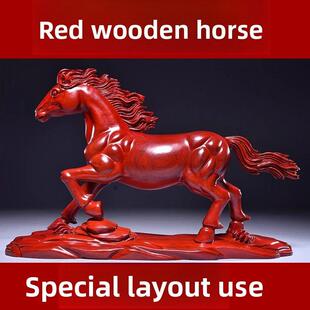 实木雕刻十二生肖马饰品红木马成功吉祥物家装木制工艺品