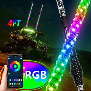 户外沙地越野汽车尾门装饰灯防水遥控旗杆灯支架氛围灯RGB夜行灯
