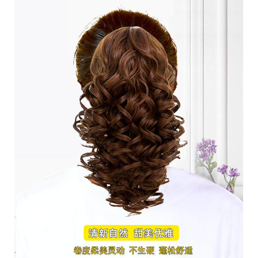 假发马尾女大波浪长卷发马尾辫短款梨花抓夹式假马尾绑带式假发片