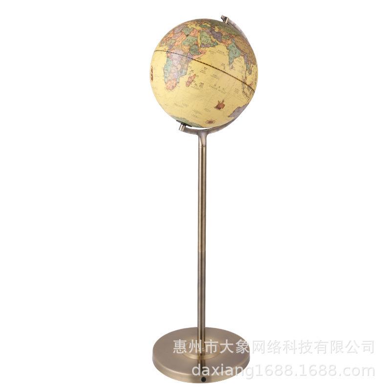 立式地球仪带灯32cm仿古复古高清家居装饰办公室落地风水摆件