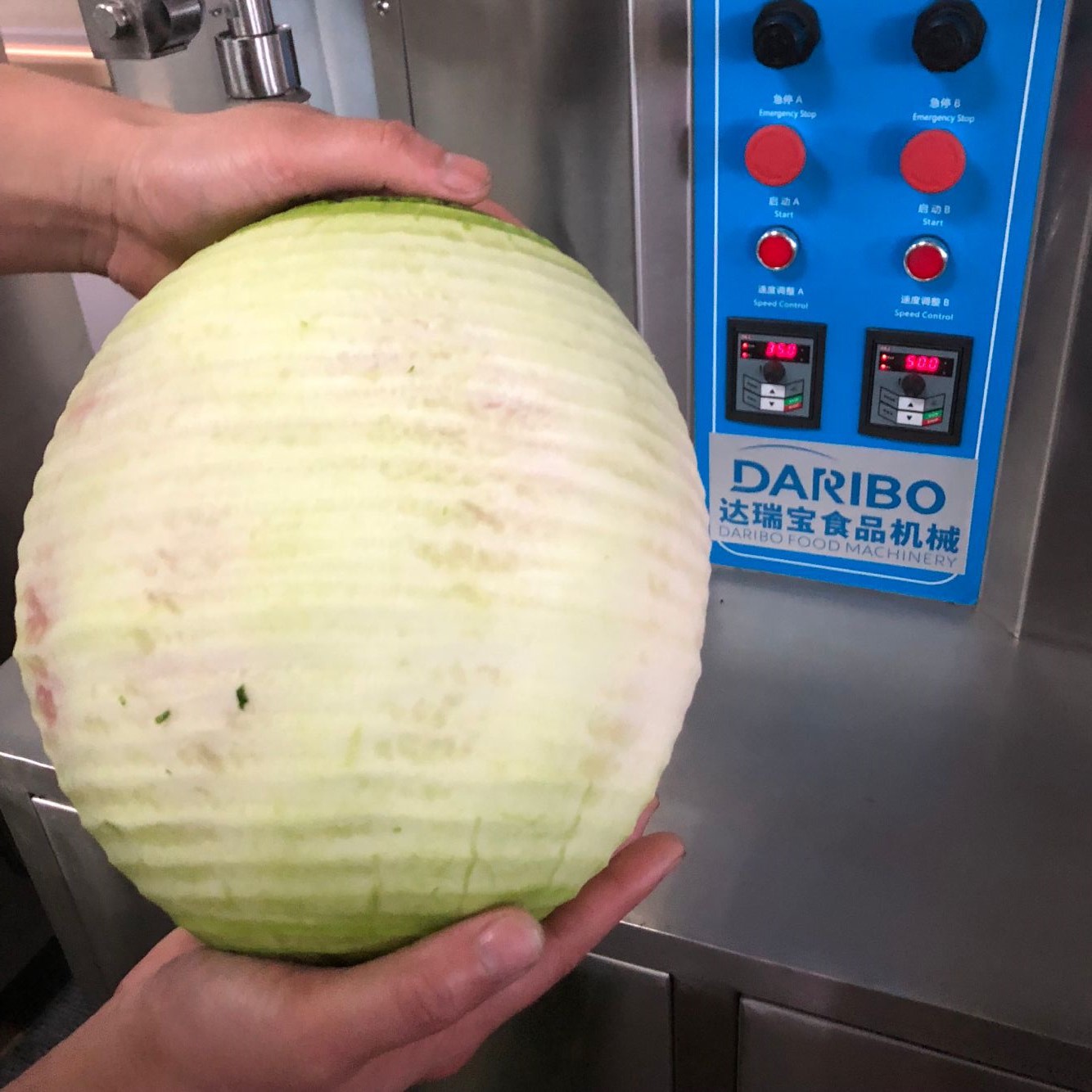*罐头厂水果削皮机 菠萝蜜凤梨哈密瓜刨皮机 柚子香瓜去皮设备