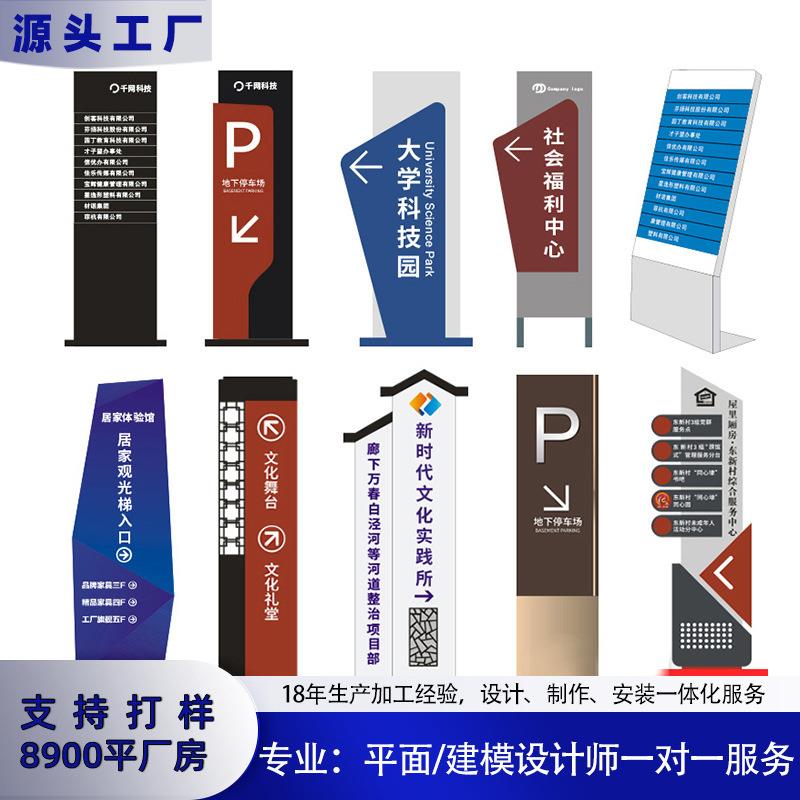 停车场指示牌发光字导向牌户外立式不锈钢立牌停车场出入口指示牌