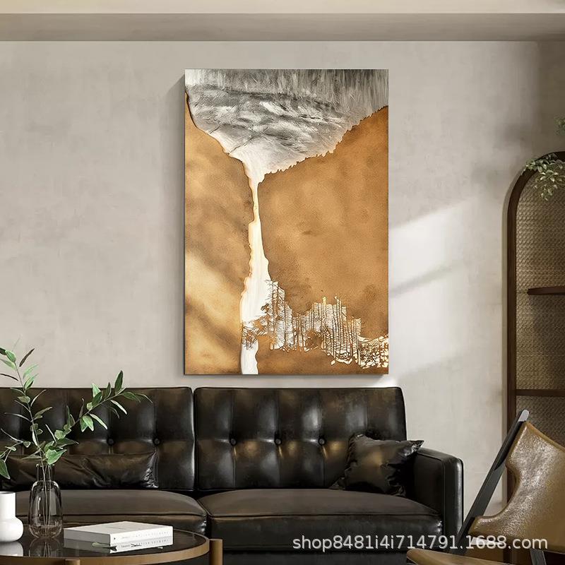 新中式入户玄关装饰画手绘立体雕刻画走廊过道挂画软装艺术装置画