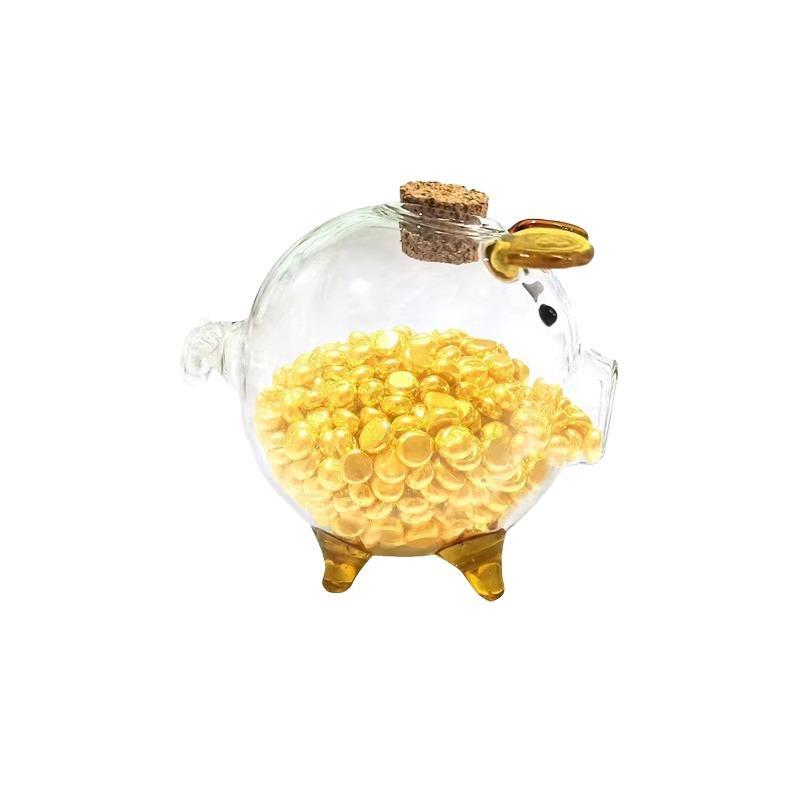 金豆豆收纳瓶小猪玻璃瓶可爱攒装小金豆储存罐存金豆瓶子