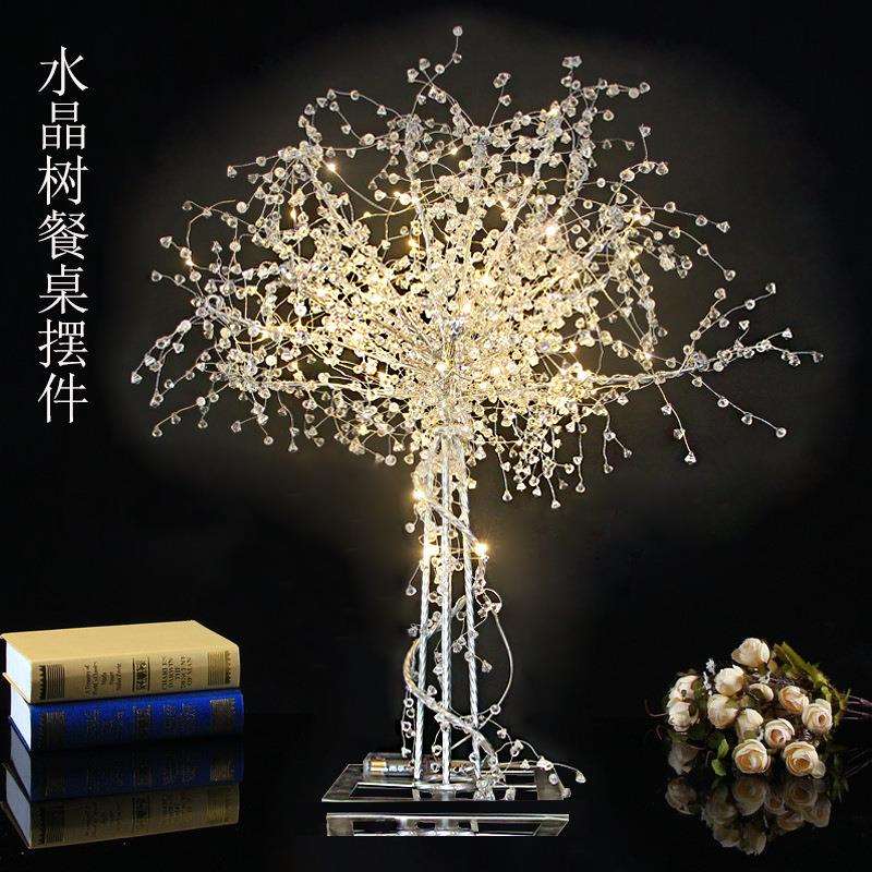 新款婚庆道具水晶树餐桌摆件水晶花路引婚礼道具舞台装饰场景布置