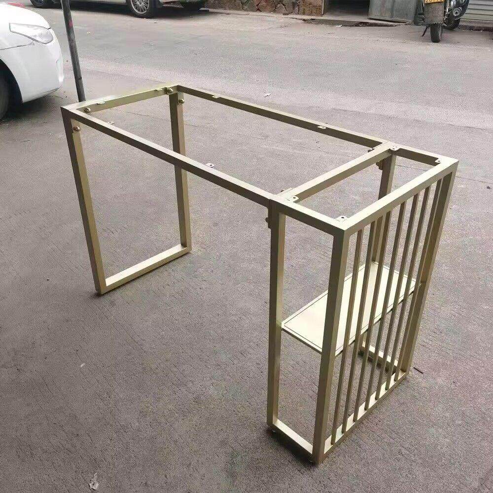 面板碳素钢铁艺桌腿加厚新款炭素钢桌架特厚岩板户外铁艺框架茶台