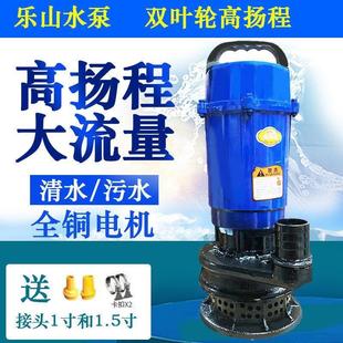 乐山污水潜水泵高扬程大流量农用灌溉排污抽化粪池泥浆家用220v