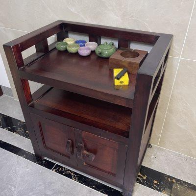 老船木茶水柜办公室茶叶柜置物架实木中式餐边柜客厅家用收纳柜子