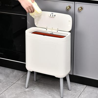 夹缝式卫生间防水垃圾桶高脚大容量收纳桶按压式打包带盖防臭纸篓