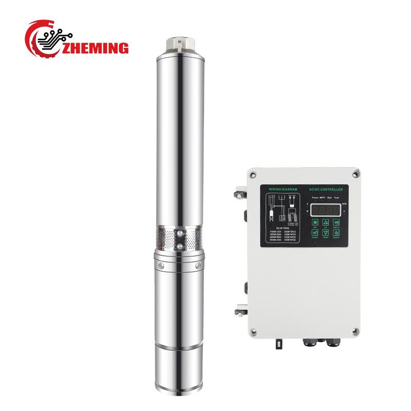 AC/DC塑料叶轮不锈钢太阳能深井泵多级稳压抽水泵4ZMD流量30