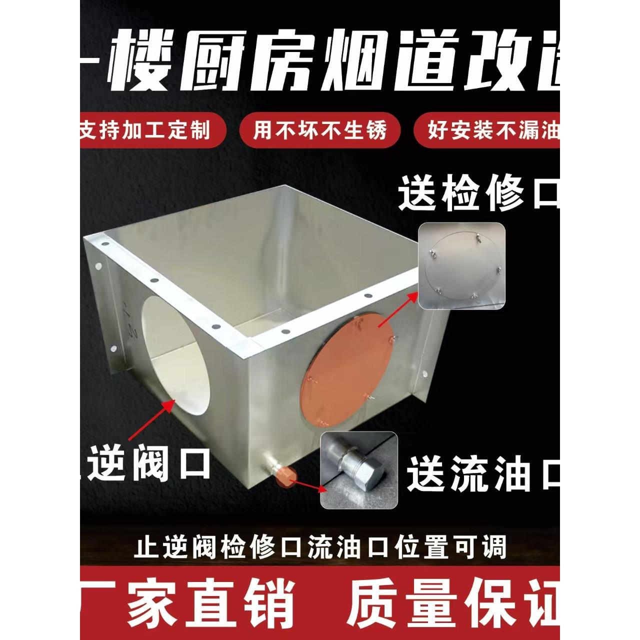 一楼烟道改造厨房排烟管道一楼水泥烟道砸掉改不锈钢烟道定做尺寸