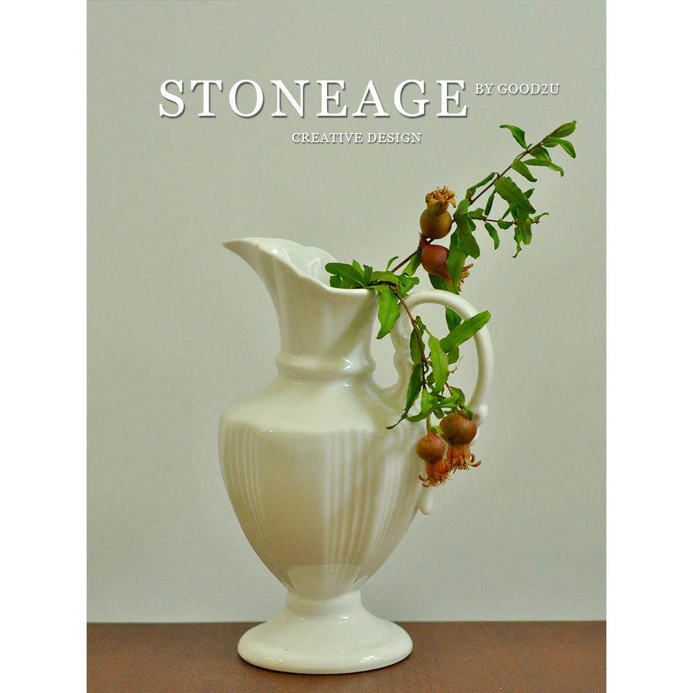 法式优雅浮雕陶瓷花瓶摆件客厅家居覆古水培插花器皿摆件装饰花器