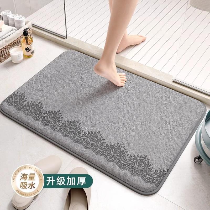 家用卫生间吸水垫简约浴室防滑地垫新款加厚脚踏垫洗澡防水专用垫
