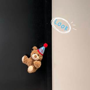 生日小熊门把手装饰入户门卧室房间布置家居摆件可爱公仔儿童玩偶