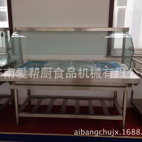 带玻璃罩保温售饭台汤粥保温设备米粥设备五格10小格保温台