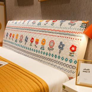 织物全包床头柜斯堪 床头柜木制床头柜软袋弹性绗缝床 纳维亚风格