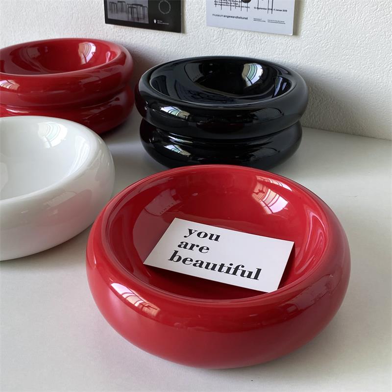 Mia pet 猫碗陶瓷ins 风甜甜圈狗食碗猫咪护颈喂水碗大口径高脚碗