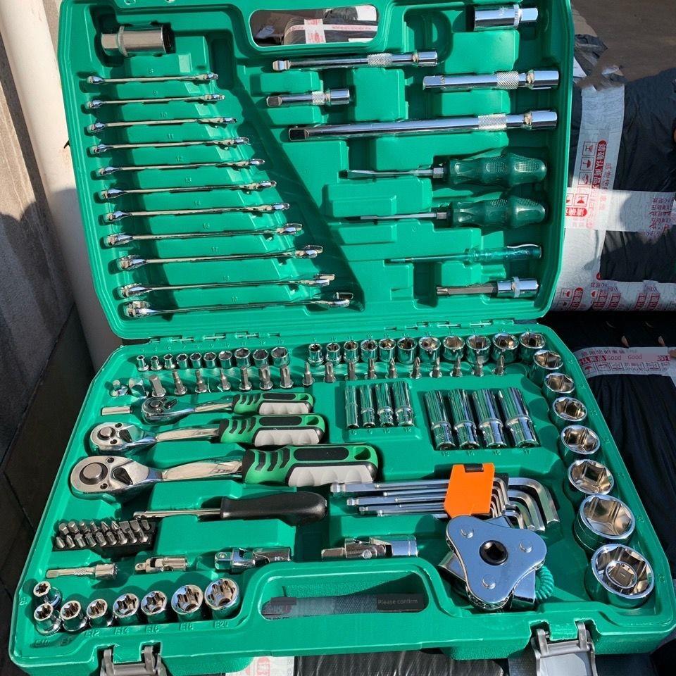 121件套修车工具套装汽修维修汽车套筒扳手组套棘轮快速扳手组合