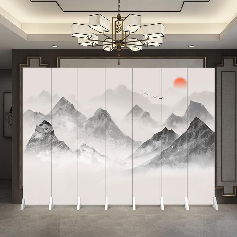 定制新中式山水屏风隔断2025办公室折叠遮挡入户玄关家用客厅折屏
