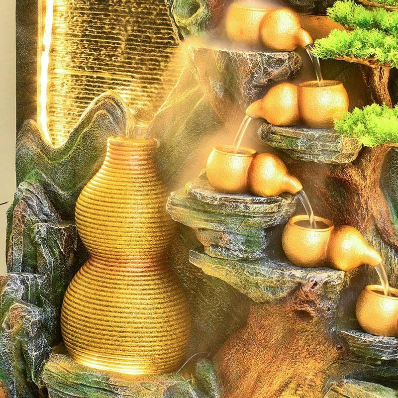 水幕墙流水摆件别墅公司庭院屏风隔断大型假山装饰水循环喷泉乔迁