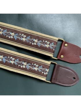 GIGFORU原创覆古优雅百搭绣花通用吉他背带贝斯背带GUITAR STRAP
