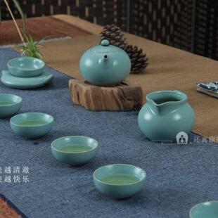 还真汝窑功夫茶具开片汝瓷茶杯茶壶主人杯盖碗陶瓷家用品茗杯套装