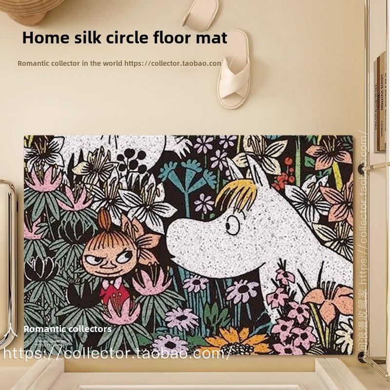 姆明卡通入户丝圈地垫防滑脚垫毯进门垫玄关门口可裁剪除尘耐脏