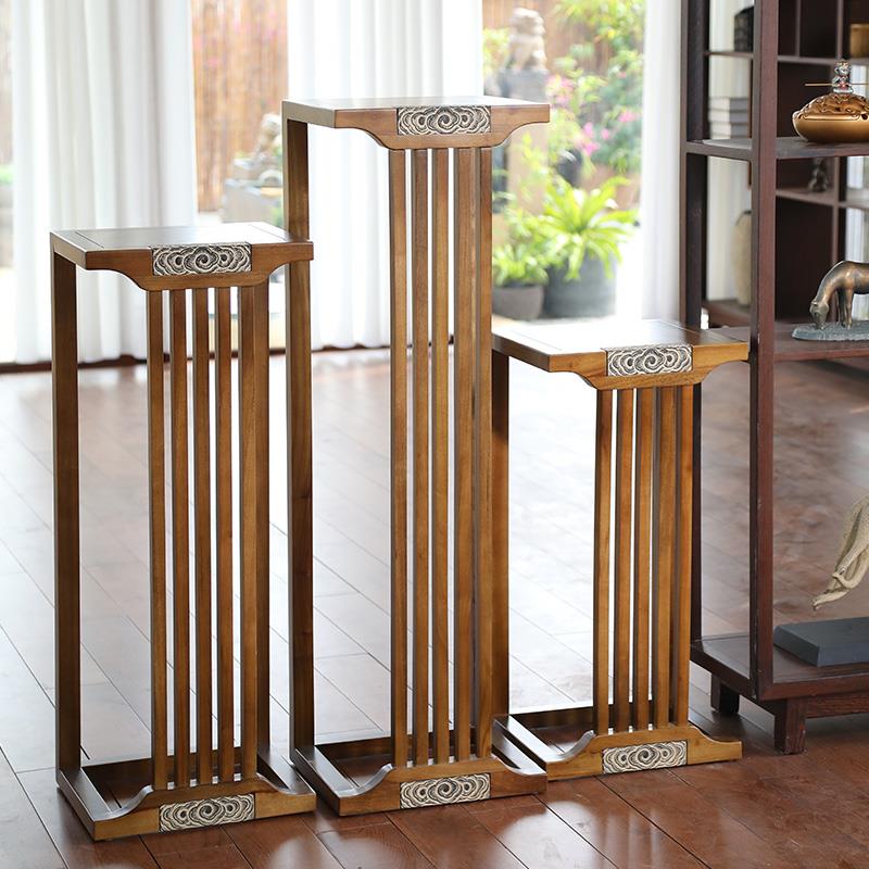 中式实木花架花盆客厅摆件花架子置物架阳台装饰中国风落地