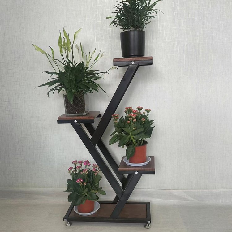 现货创意多层木制花盆架 家用阳台个性实木室内绿萝吊篮盆景收纳