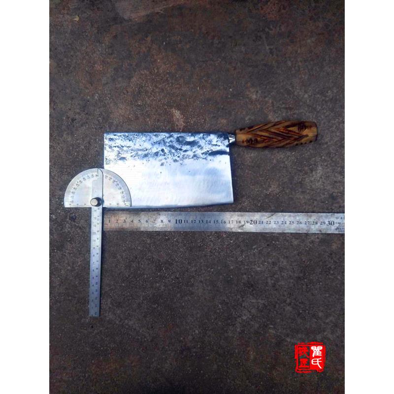 瞿氏铁匠铺菜刀切片刀一体夹钢锻打而成松木手柄免磨刀手工可定制