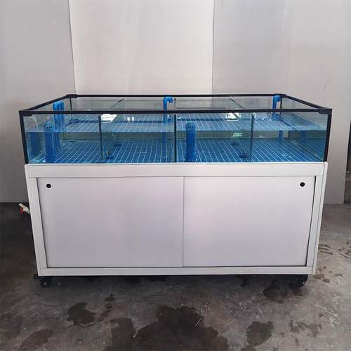 海鲜池商用制冷机一体平层虾蟹贝类超市饭店水产移动海鲜鱼缸定做