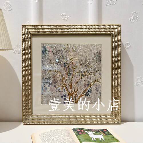 样板间现代金箔装饰画抽象艺术画现代家居客厅卧室挂画设计师款