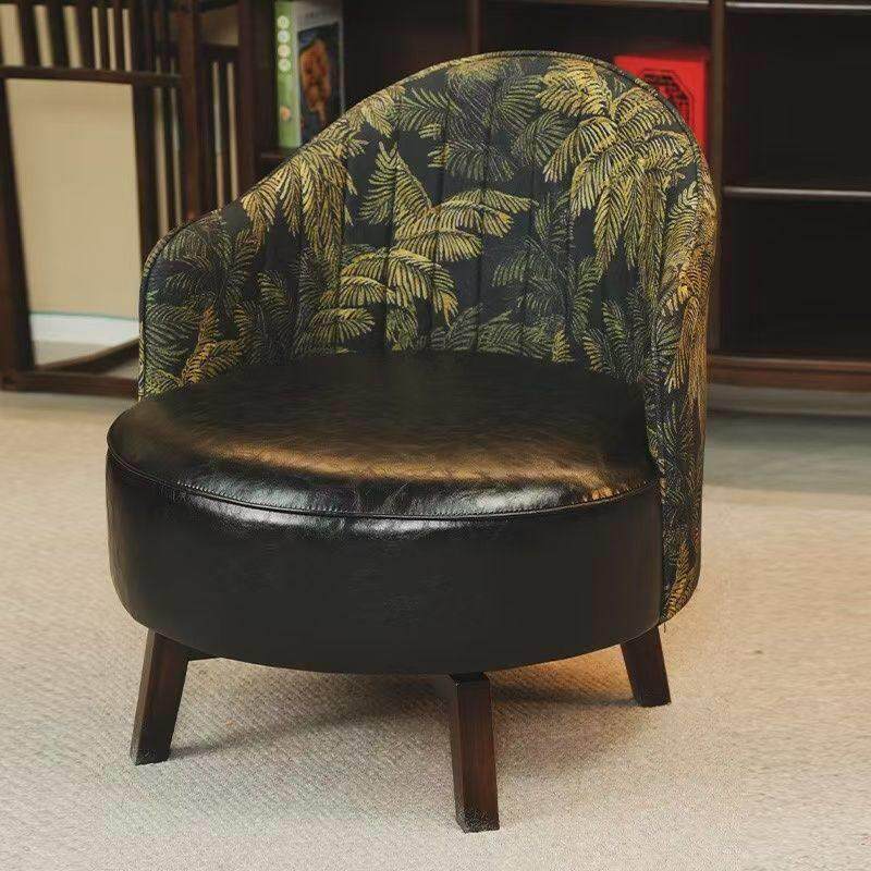 实木沙发椅家用客厅阳台休闲单人椅舒适旋转座椅久坐靠背沙发椅子
