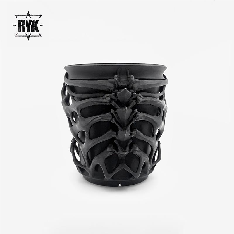 暗黑花盆「龙骸」龙舌兰植物蝴蝶兰套盆异形黑色透气多肉块根潮盆