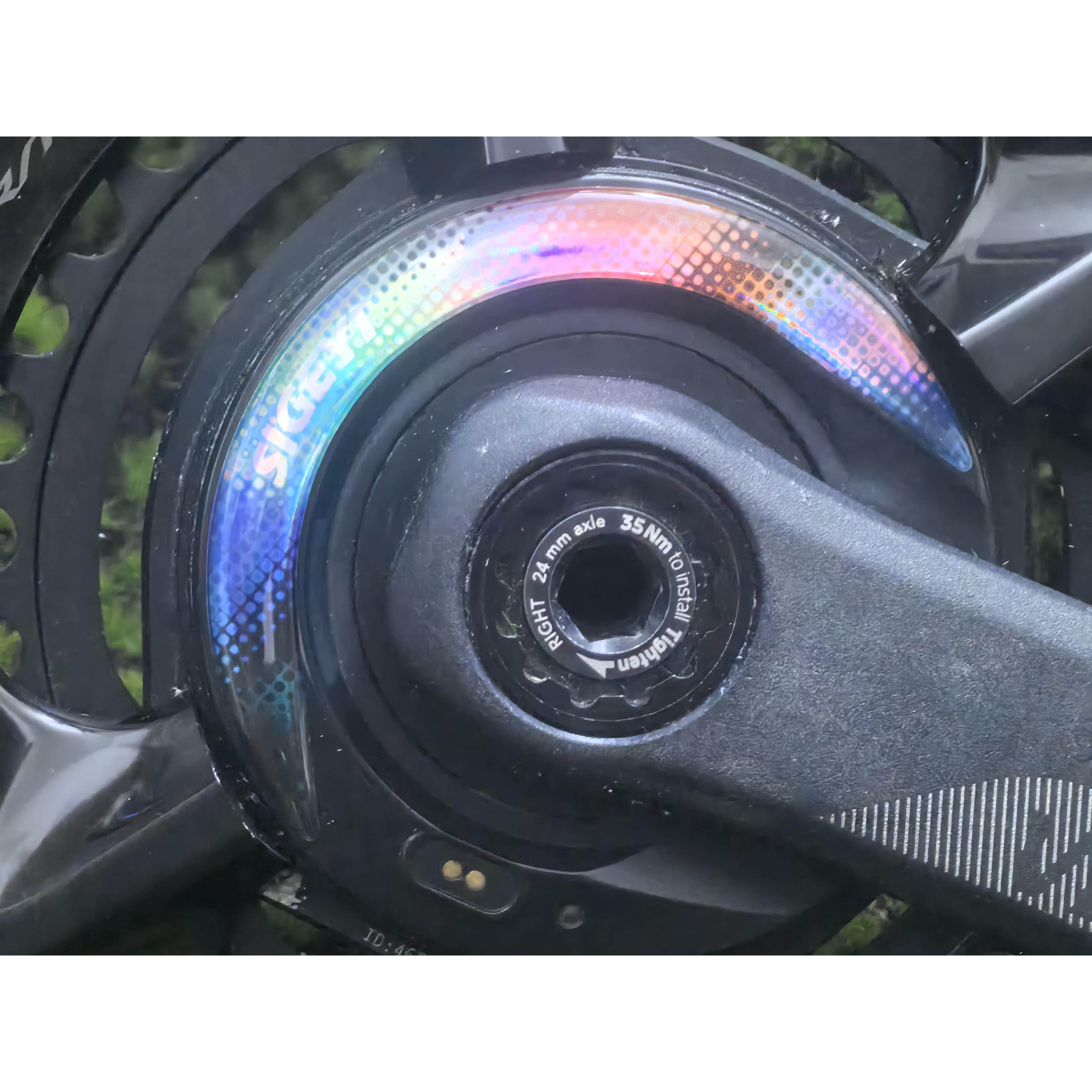 适用于思各异盘爪功率计贴纸改装改色立体3d贴纸sigeyi公路车镭射