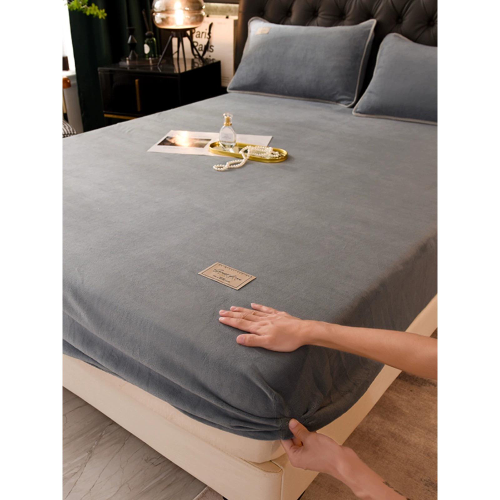 定制任意尺寸牛奶丝绒床单，纯色榻榻米，2m X 2.2m，放大加宽，