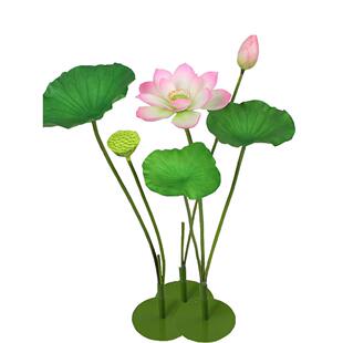 荷花人造花假荷叶高端荷花塑料花舞台装饰场景布置水池景观道具