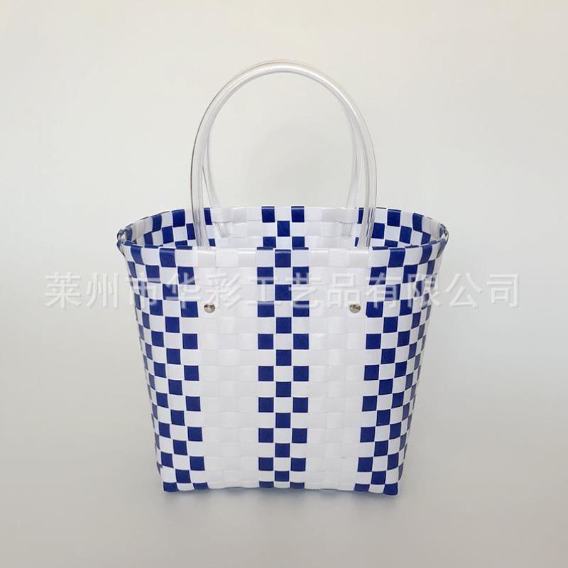 野餐用品全套编织买菜篮子手提沙滩包洗澡篮收纳筐春游购物篮ins