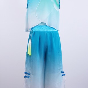 儿童新款童年的夏夜舞蹈服演出服扇子舞中国风民族表演服