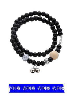 刊赛铃铛黑色串珠双层手链男女个性民族风新中式复古小众设计手饰