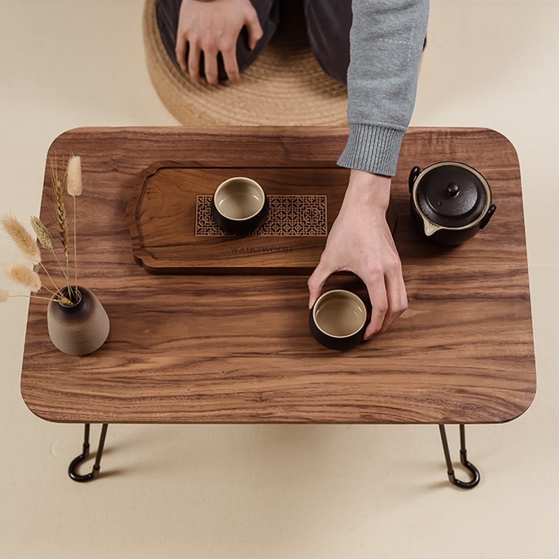 中式实木榻榻米阳台飘窗桌简约方桌卧室茶几创意床上书桌小矮桌子