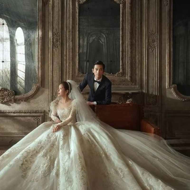 新款影楼婚纱实景影棚装修欧式法式古装复古实景制作摄影基地装修